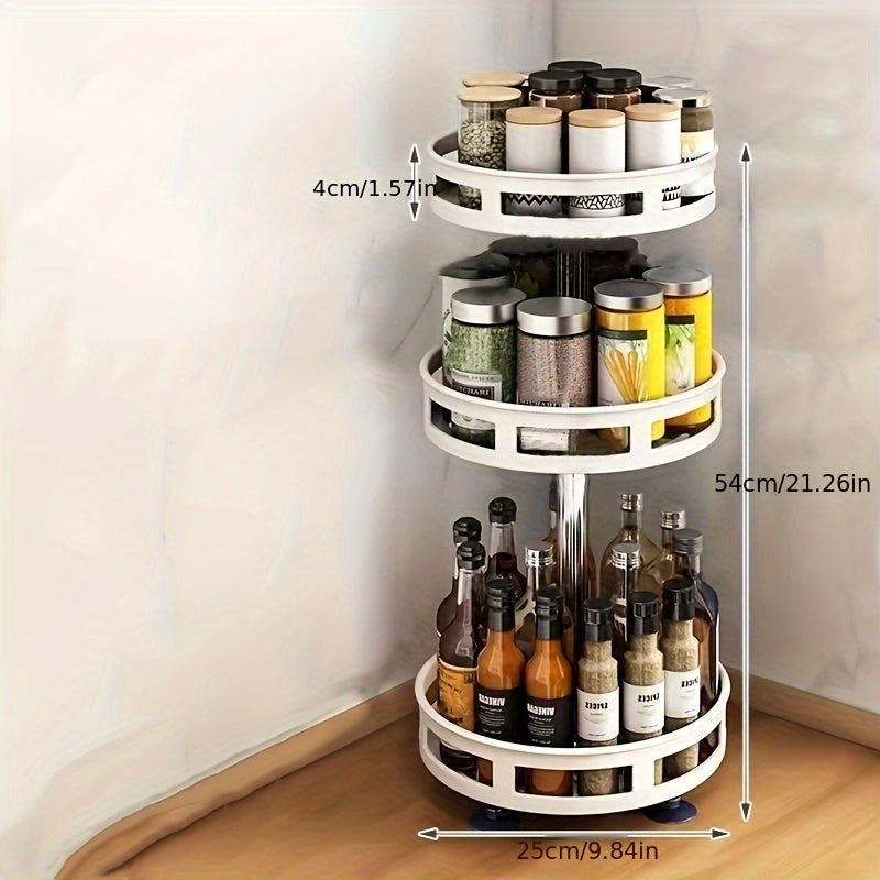 🧂 SpiceTurn – 3-Layer Rotating Seasoning Rack