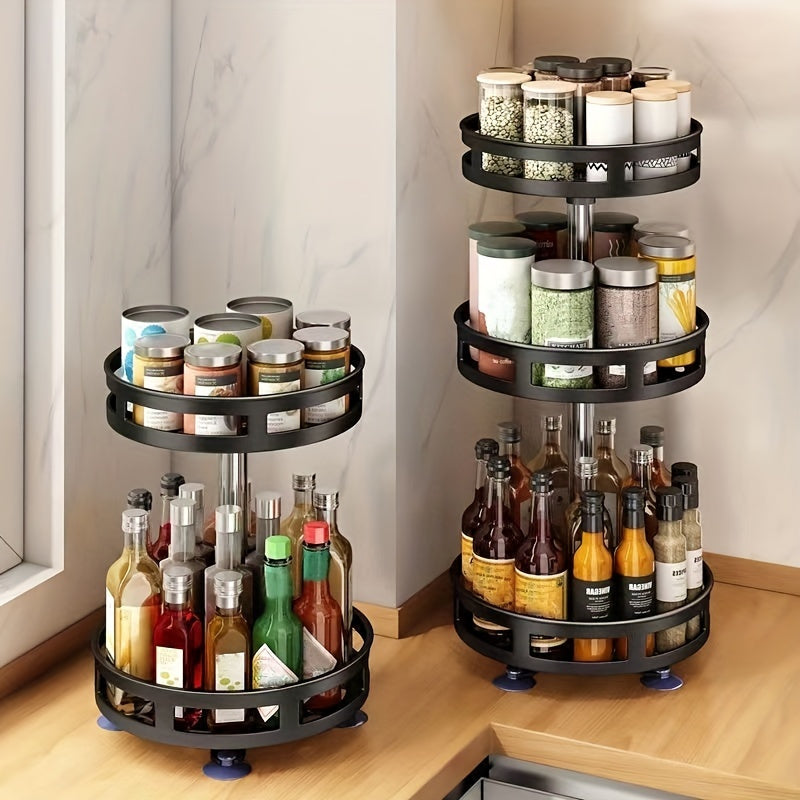🧂 SpiceTurn – 3-Layer Rotating Seasoning Rack