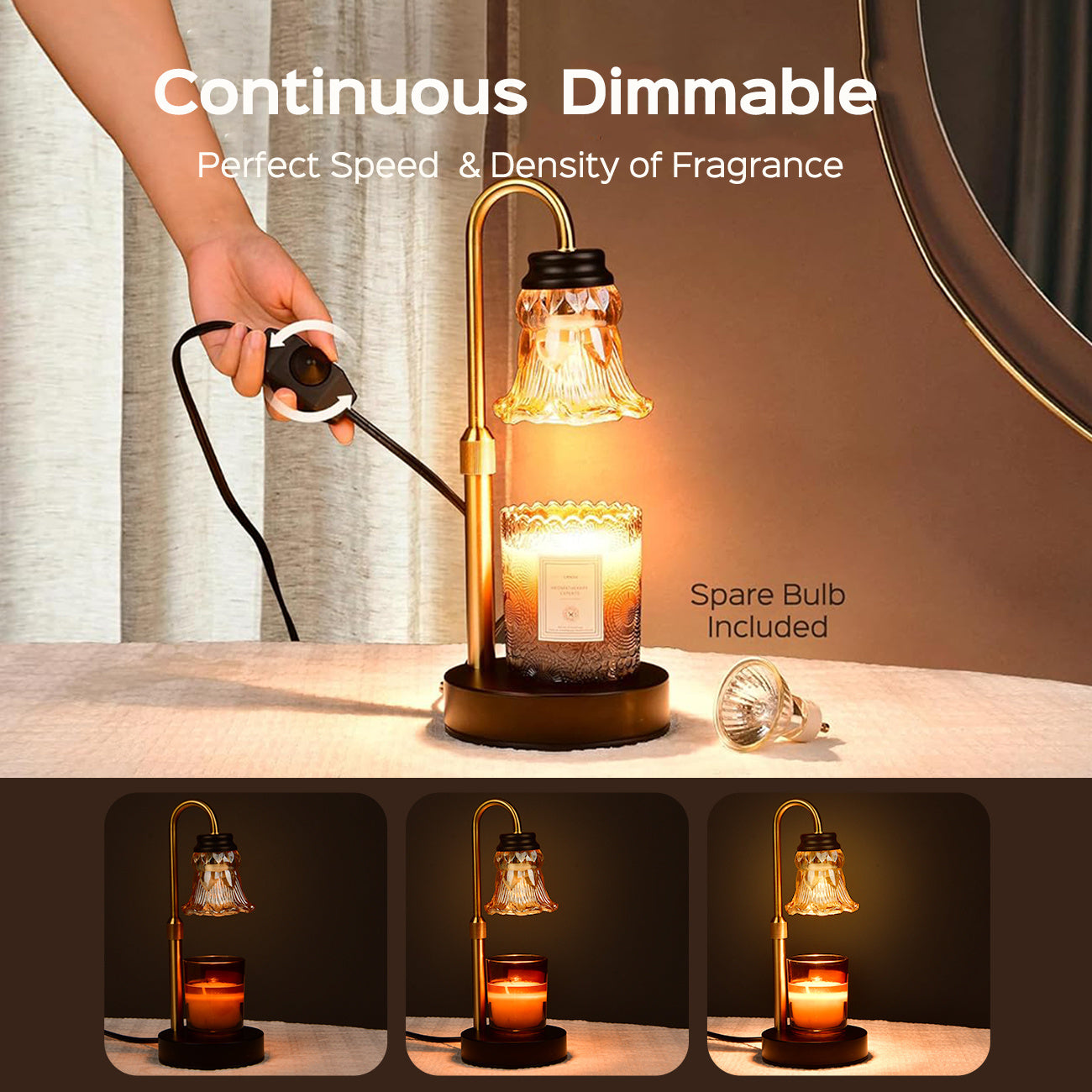 GlowLuxe – 2pcs Vintage Candle Warmer Lamps