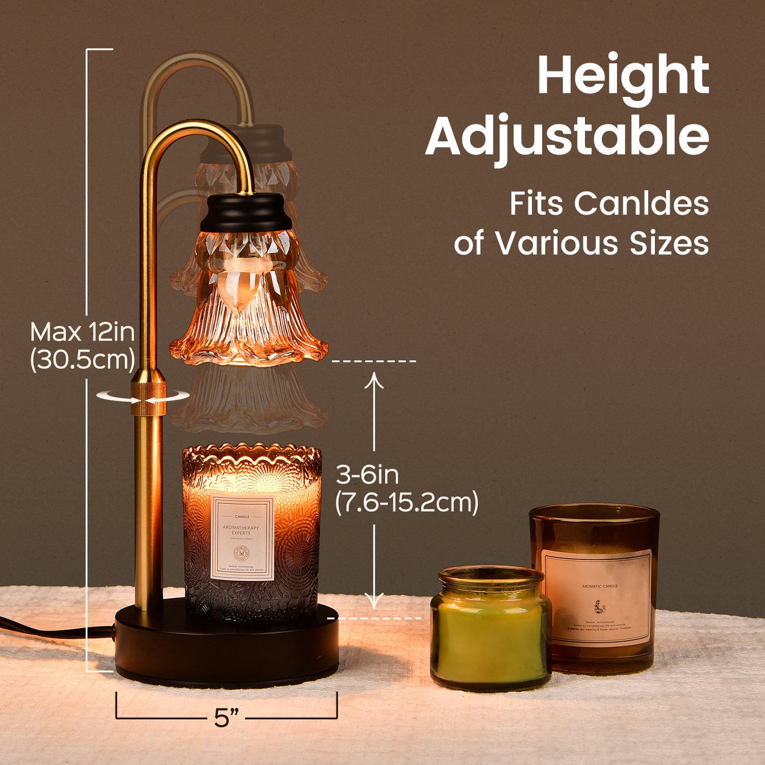 GlowLuxe – 2pcs Vintage Candle Warmer Lamps