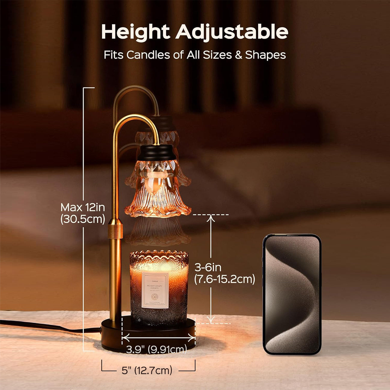 GlowLuxe – 2pcs Vintage Candle Warmer Lamps