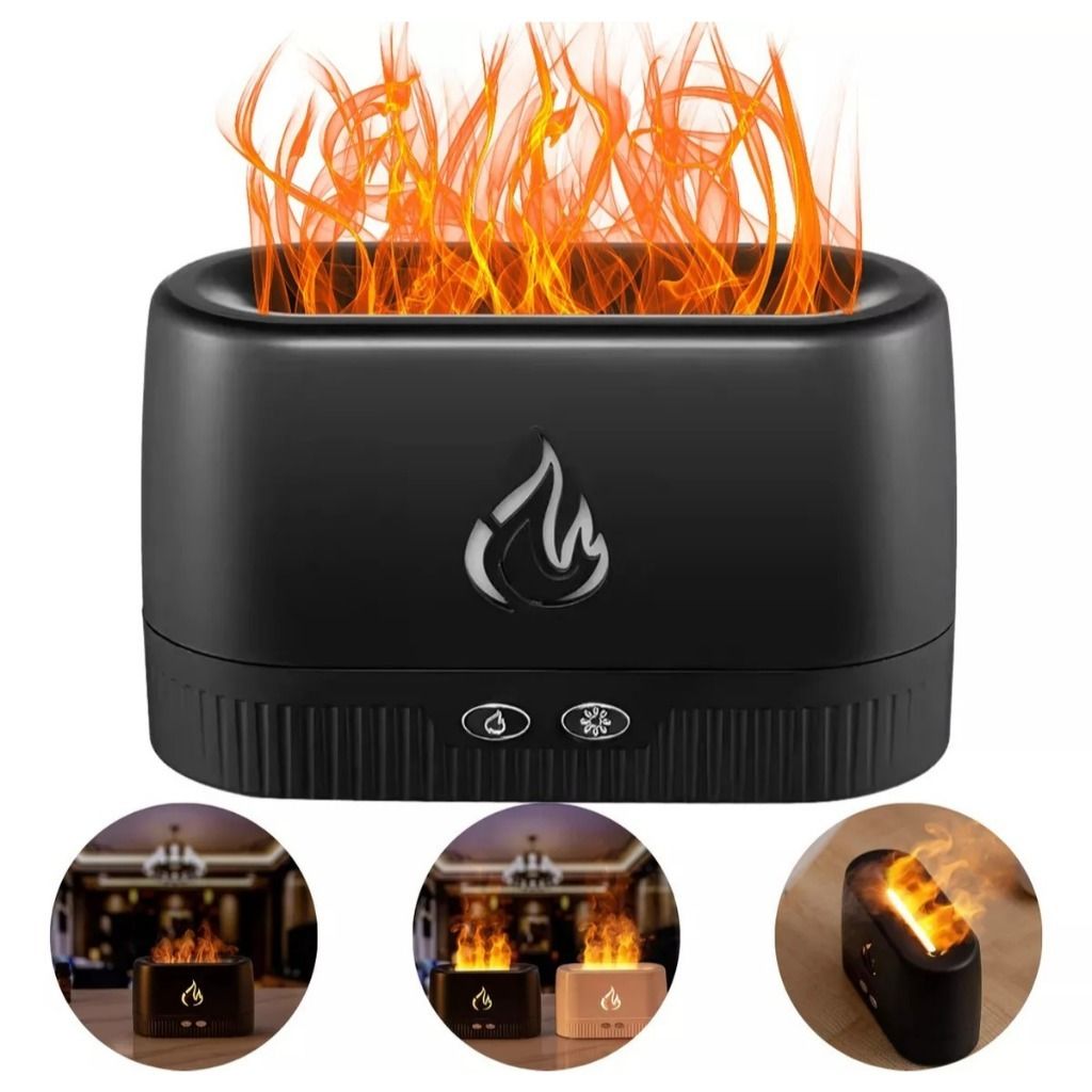 Flame Effect Ultrasonic Humidifier & Aroma Diffuser