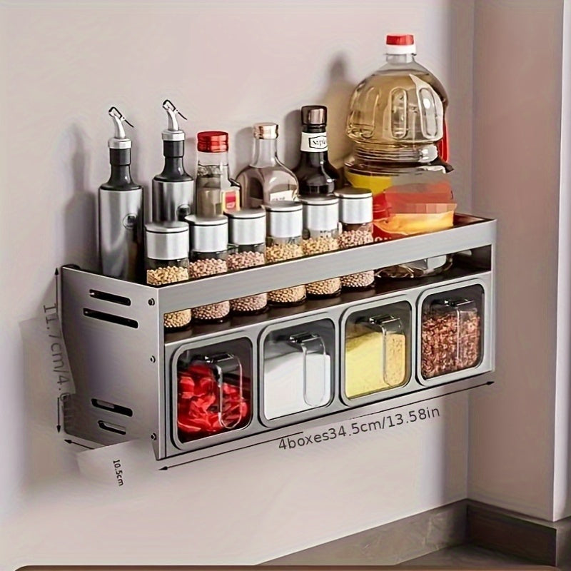 Stylish Wall-Mounted Spice Organization - Kitchen Spice Rack Multifunctional