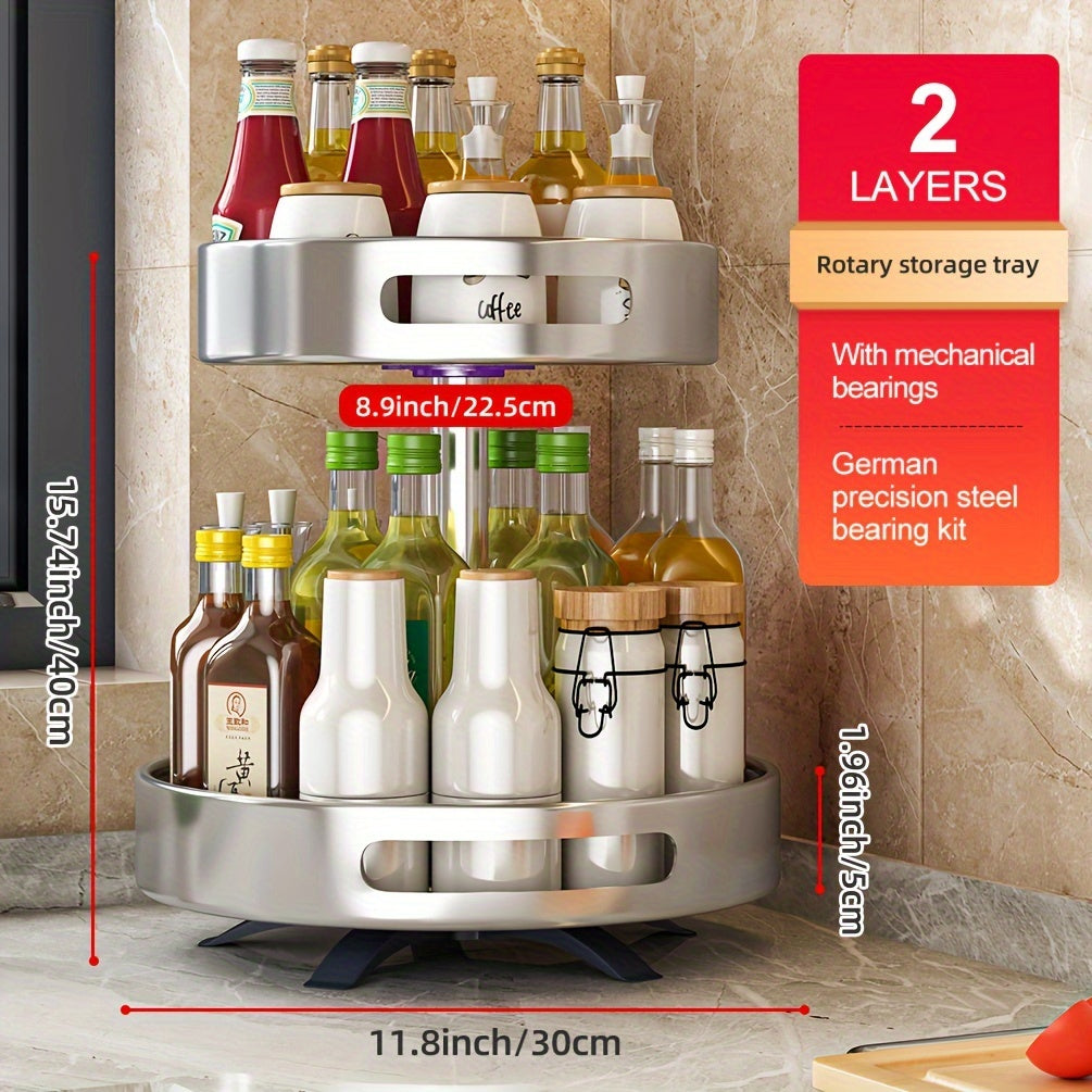 🧂 CornerSpice – Rotating Double-Layer Spice Rack