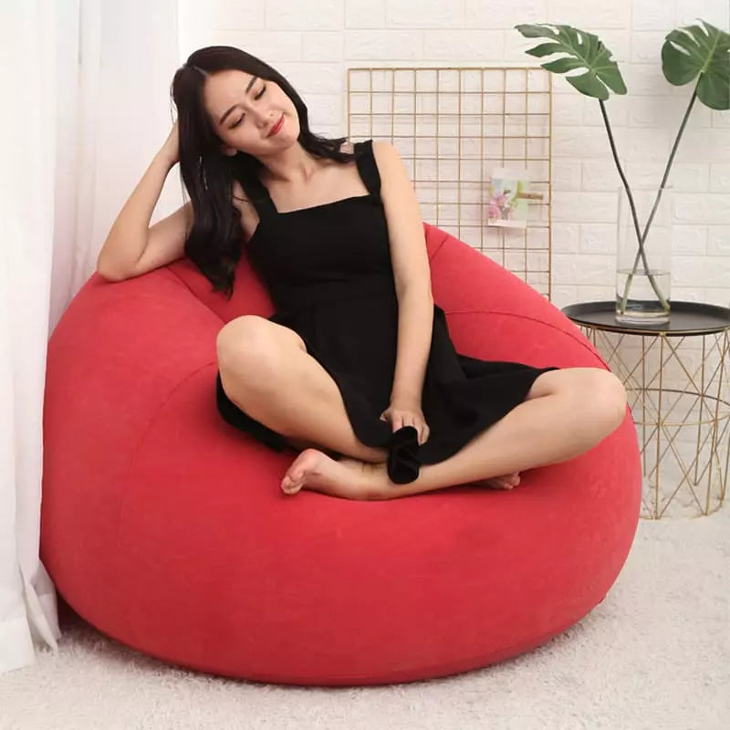 Inflatable Round Inflatable Pouf for Living Room