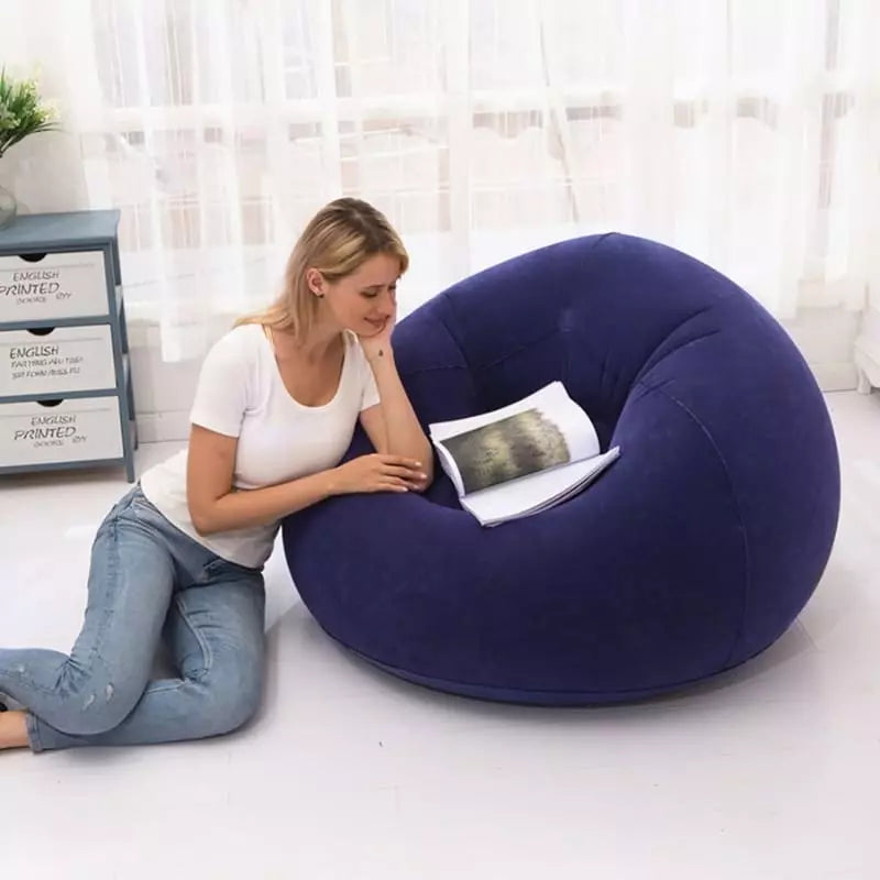 Inflatable Round Inflatable Pouf for Living Room
