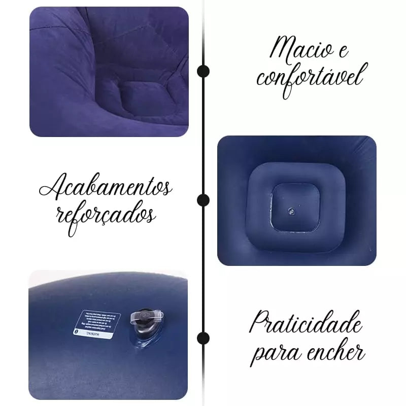 Inflatable Round Inflatable Pouf for Living Room