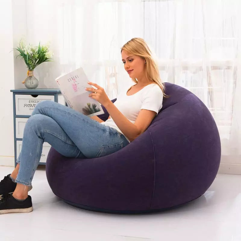 Inflatable Round Inflatable Pouf for Living Room