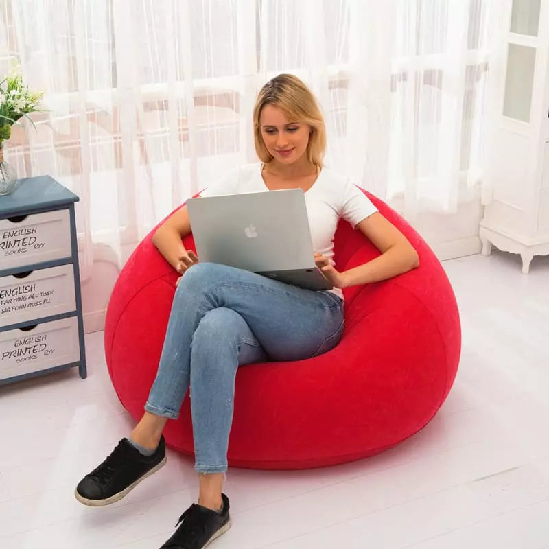 Inflatable Round Inflatable Pouf for Living Room