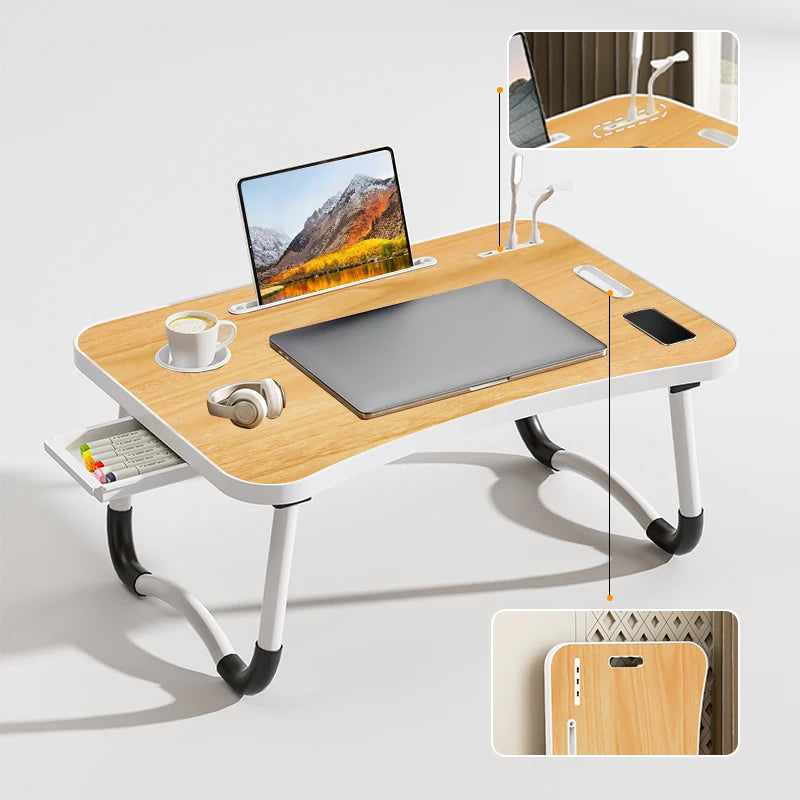 Portable Laptop Desk with USB Light and Accessories