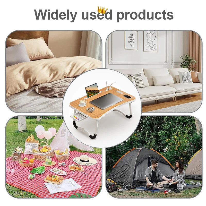 Portable Laptop Desk with USB Light and Accessories