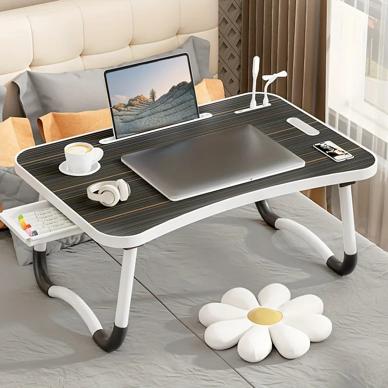 Portable Laptop Desk with USB Light and Accessories