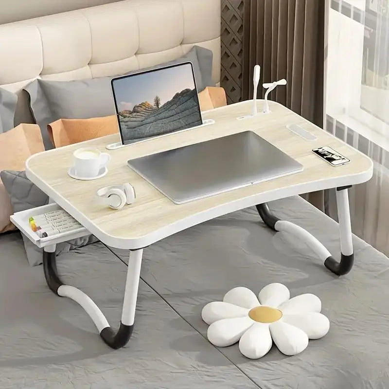 Portable Laptop Desk with USB Light and Accessories
