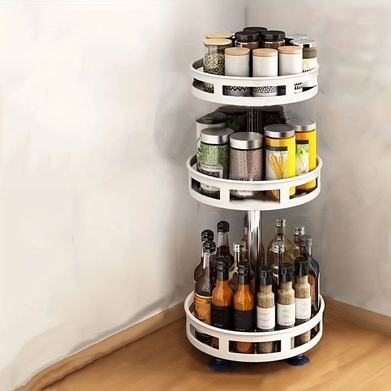 🧂 SpiceTurn – 3-Layer Rotating Seasoning Rack