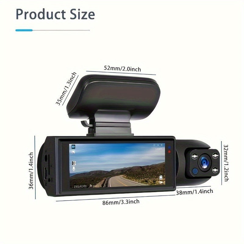 Dual Dash Cam 2025 – Front & Inside 1080P HD