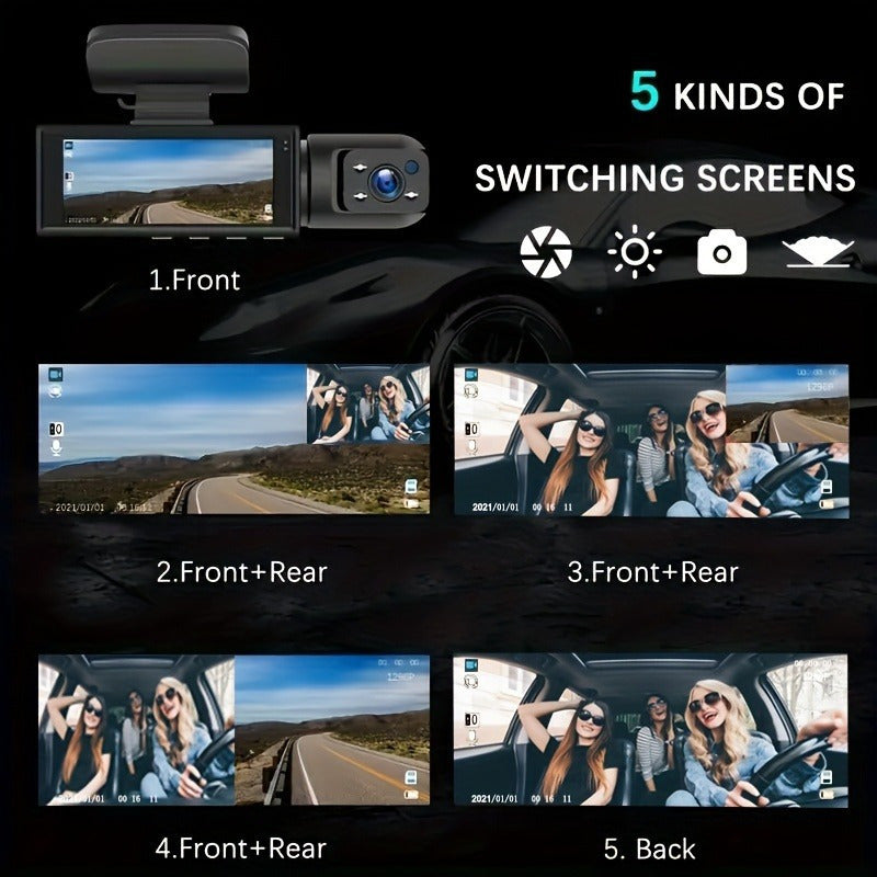 Dual Dash Cam 2025 – Front & Inside 1080P HD