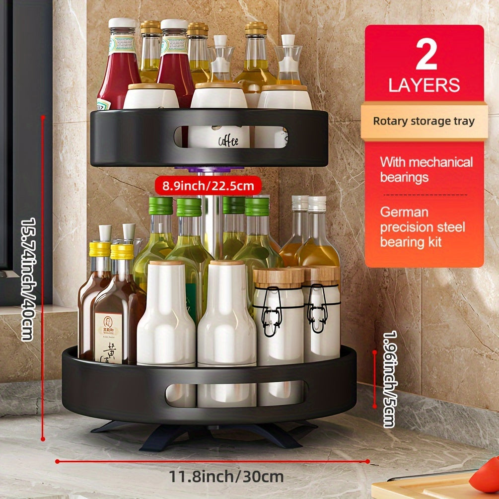 🧂 CornerSpice – Rotating Double-Layer Spice Rack