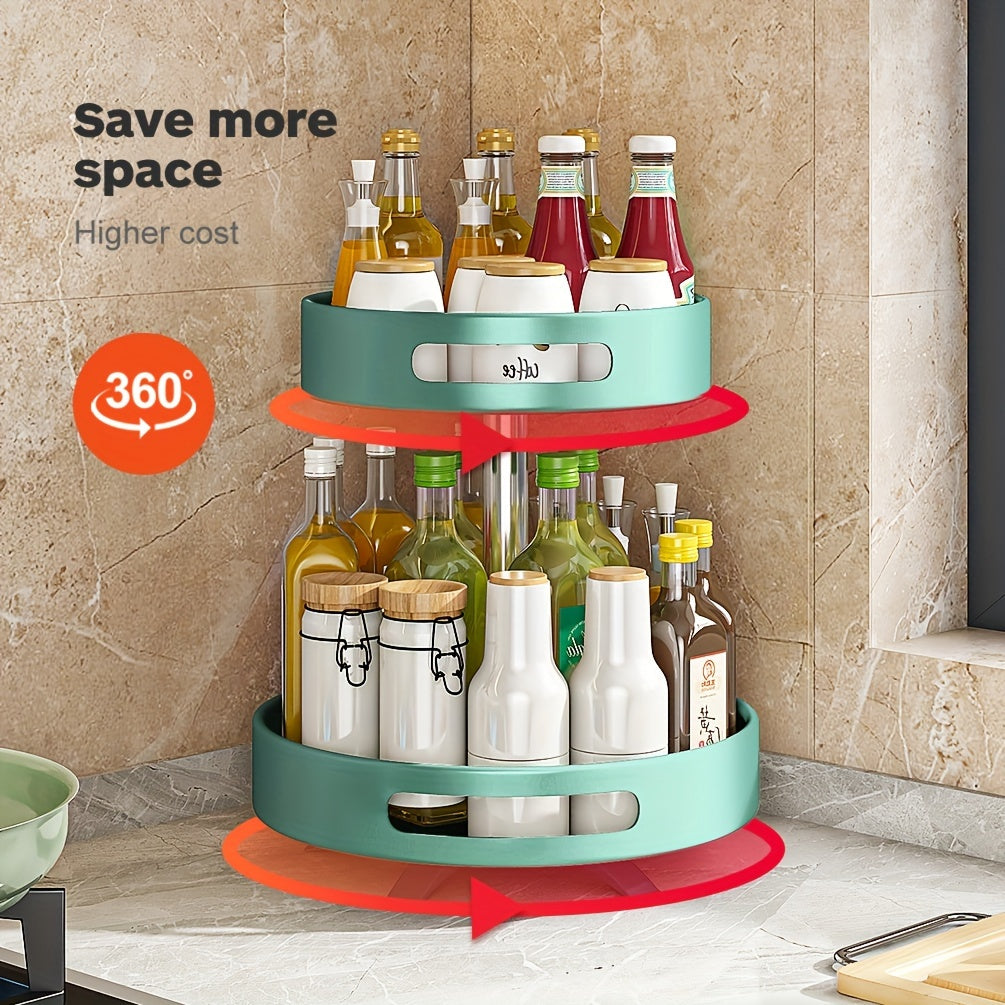 🧂 CornerSpice – Rotating Double-Layer Spice Rack