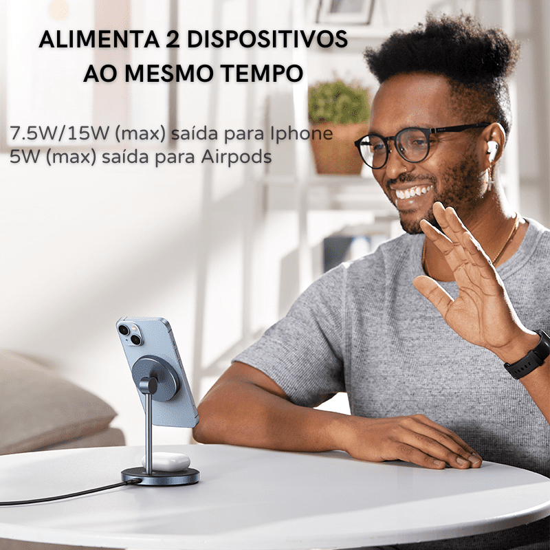 Cargador por Inducción iPhone AirPods Base Magnética