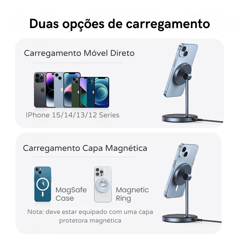 Cargador por Inducción iPhone AirPods Base Magnética