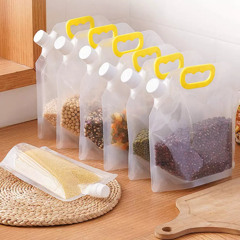 Kit 10 Bolsas de Almacenamiento Dispensador de Alimentos