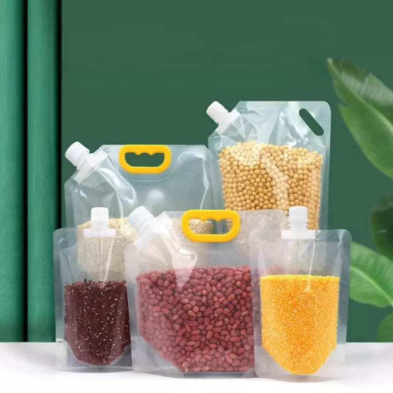 Kit 10 Bolsas de Almacenamiento Dispensador de Alimentos