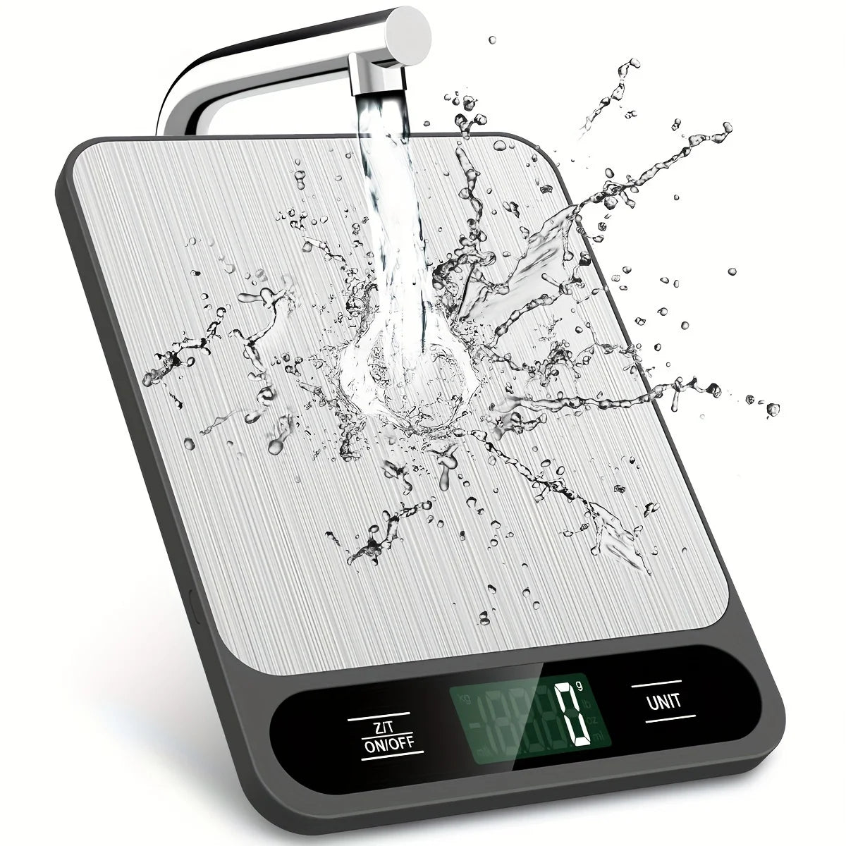 Black Digital Food Scale -  Kitchen Scale Grams and Ounces , Easy to Clean Stainless Steel.