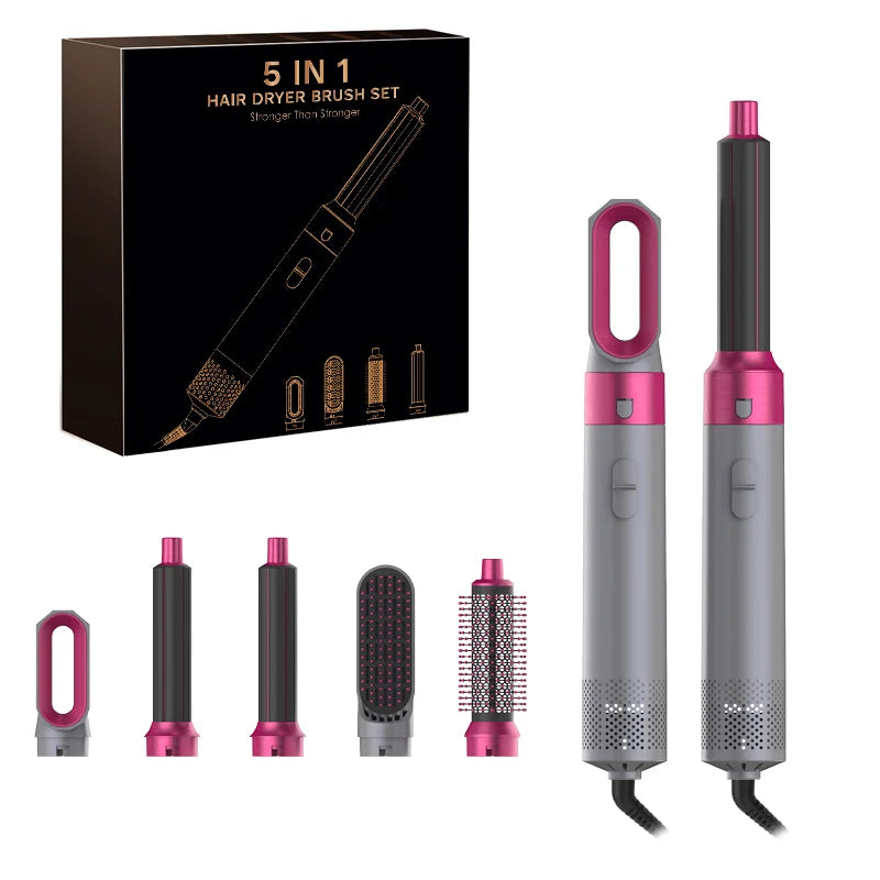 5 in 1 Hair Dryer Hot Comb Set Professional Curling Iron Hair Straightener