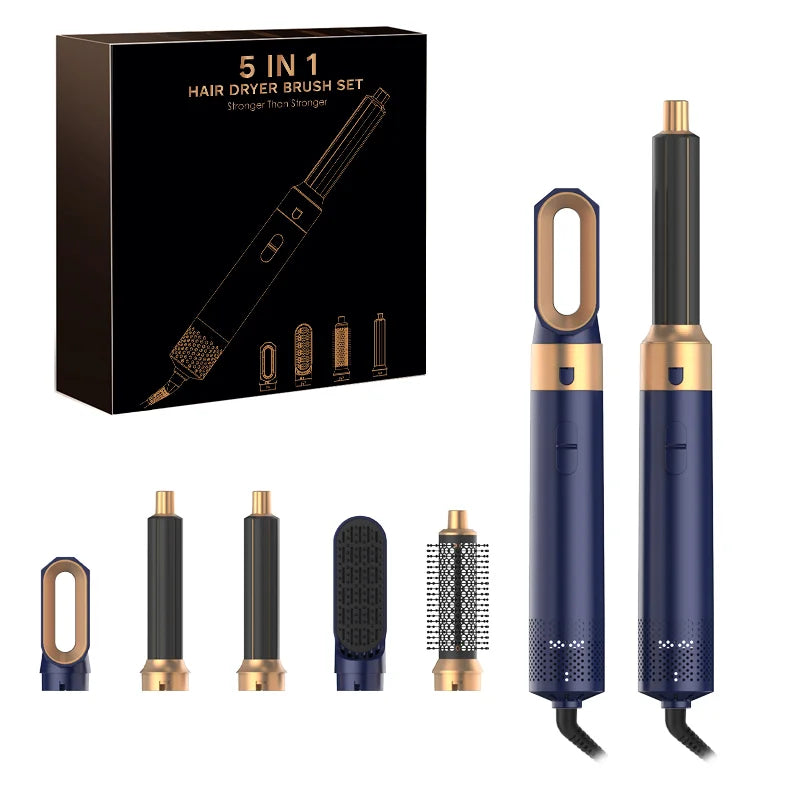5 in 1 Hair Dryer Hot Comb Set Professional Curling Iron Hair Straightener