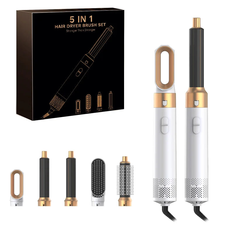 5 in 1 Hair Dryer Hot Comb Set Professional Curling Iron Hair Straightener