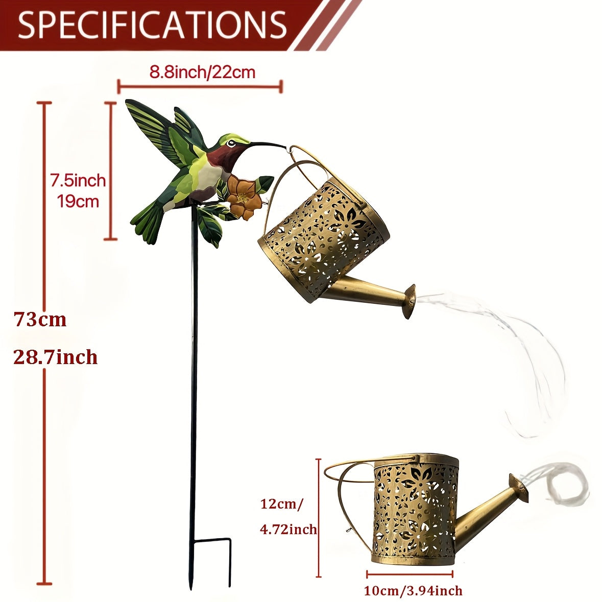 Solar-Powered Fairy Waterfall Garden Light – Magical Outdoor Hanging Kettle with Cascading LED Lights | Holiday & Garden Decoration