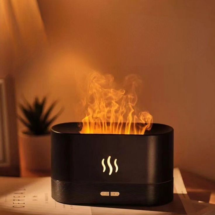 Flame Effect Ultrasonic Humidifier & Aroma Diffuser